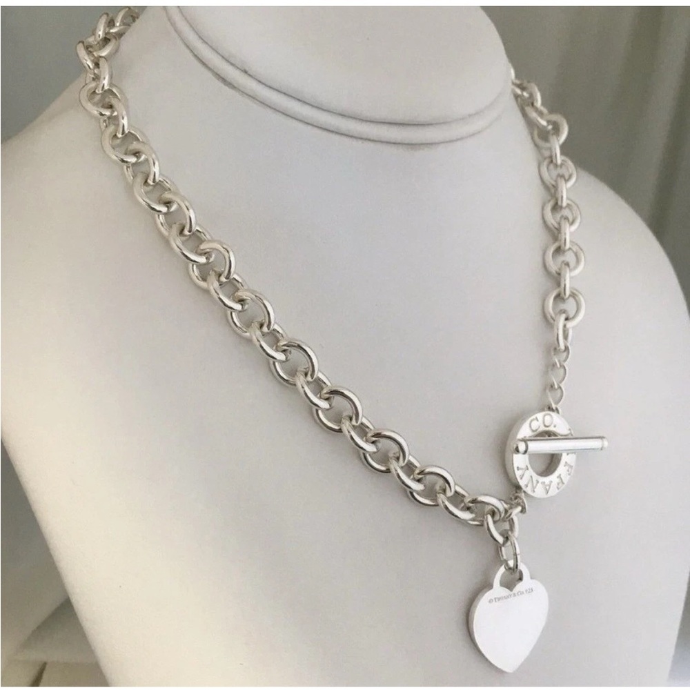 Tiffany & Co. 💯% Authentic Toggle Heart Necklace 16” w/Box  925 Sterling ✨EUC✨